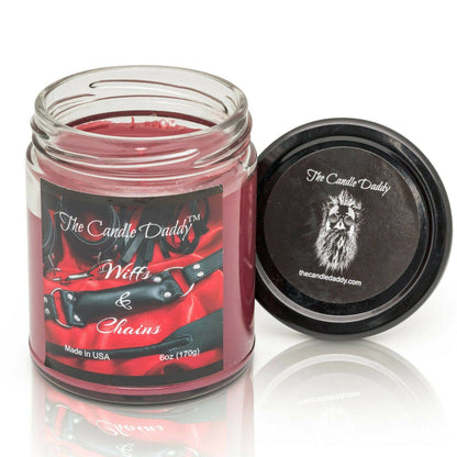 Wiffs & Chains Red Leather Candle BDSM Sexy Hot