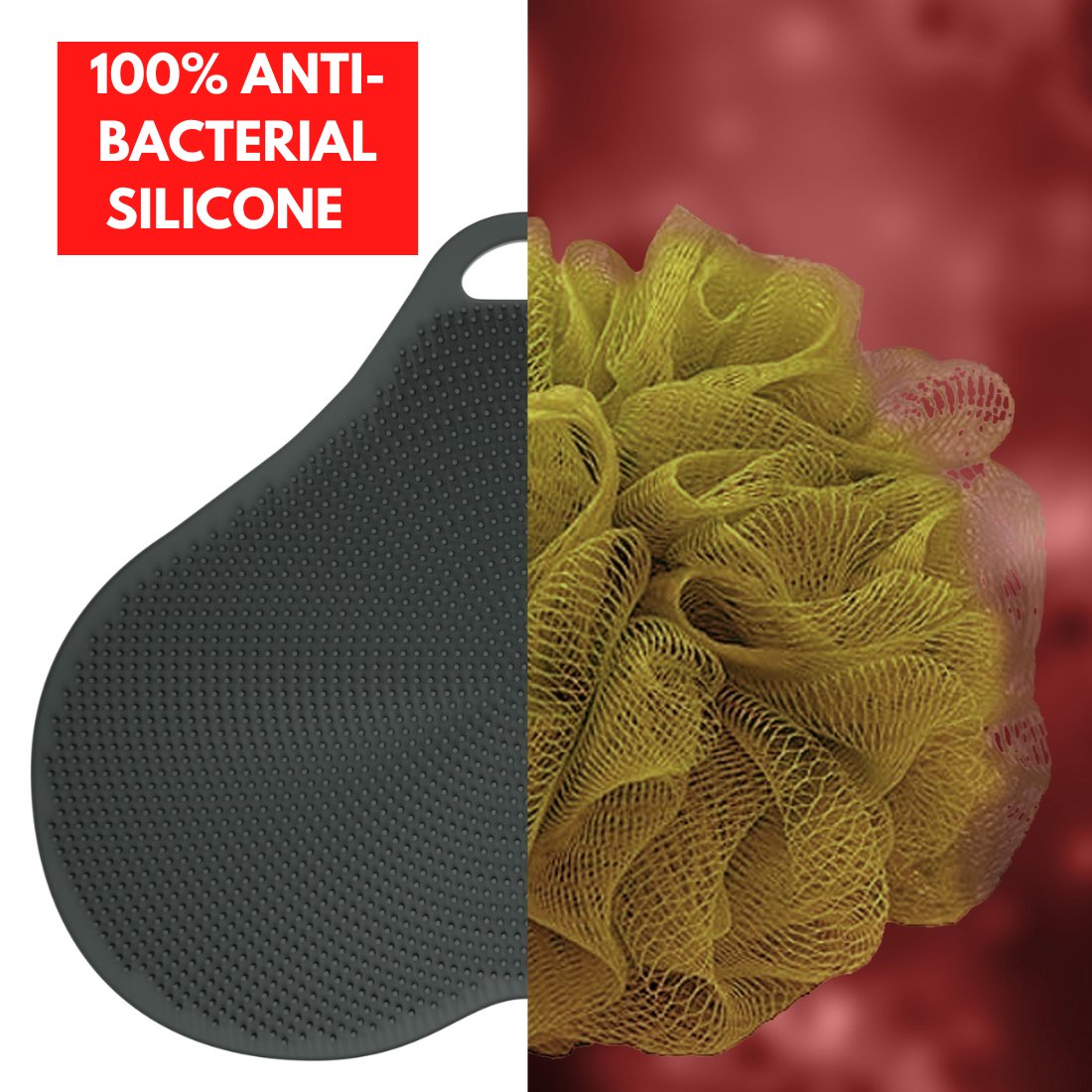 Body and Nut Scrubber - Exfoliating Silicon Loofah - The Savidge