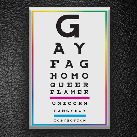 Gay Eye Chart (Hard) Magnet (Queer Pride)