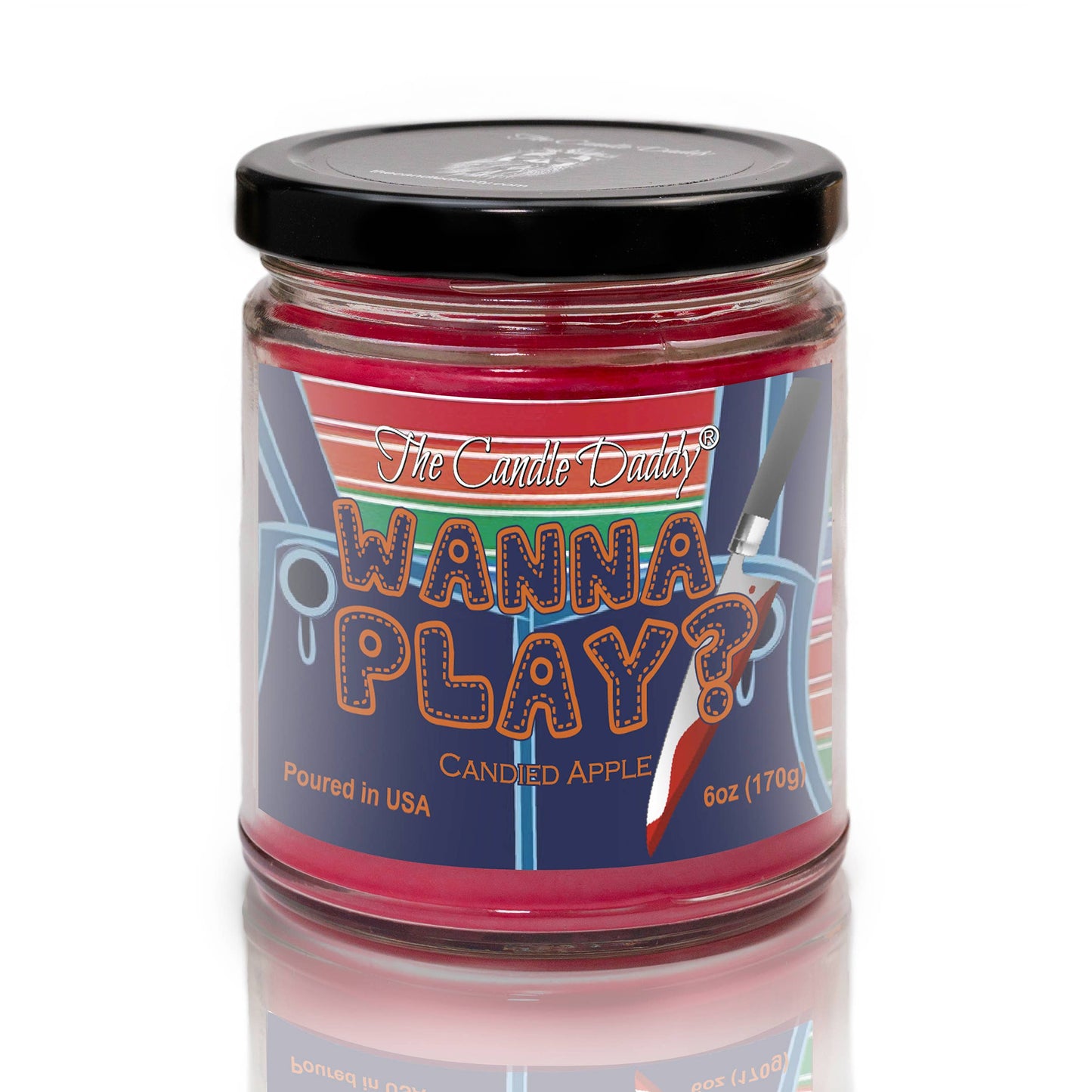 FUNNY FALL HALLOWEEN - WANNA PLAY? - CANDIED APPLE CANDLE - The Savidge