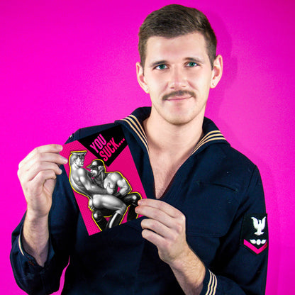 Tom of Finland YOU SUCK Gay Greeting Card (Queer, LGBTQ)