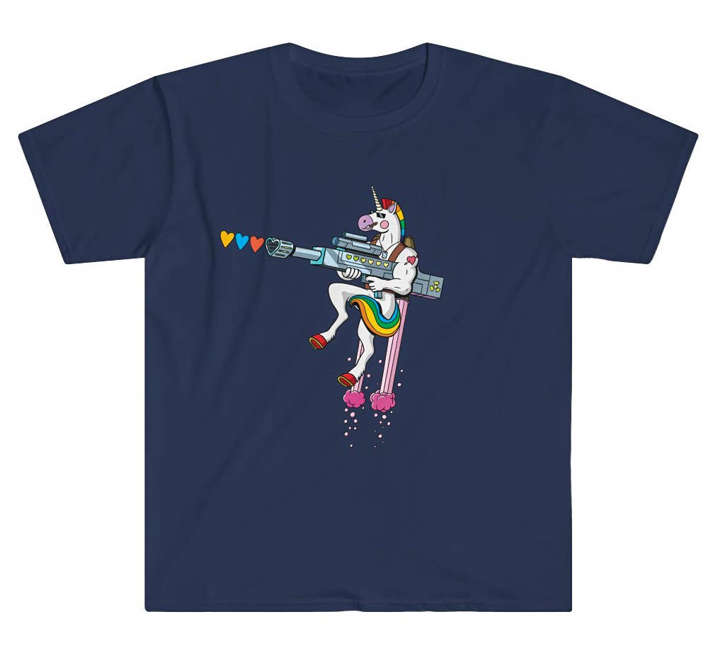 Punk-Rock Rainbow Unicorn T-shirt (Gay, Pride, Queer)