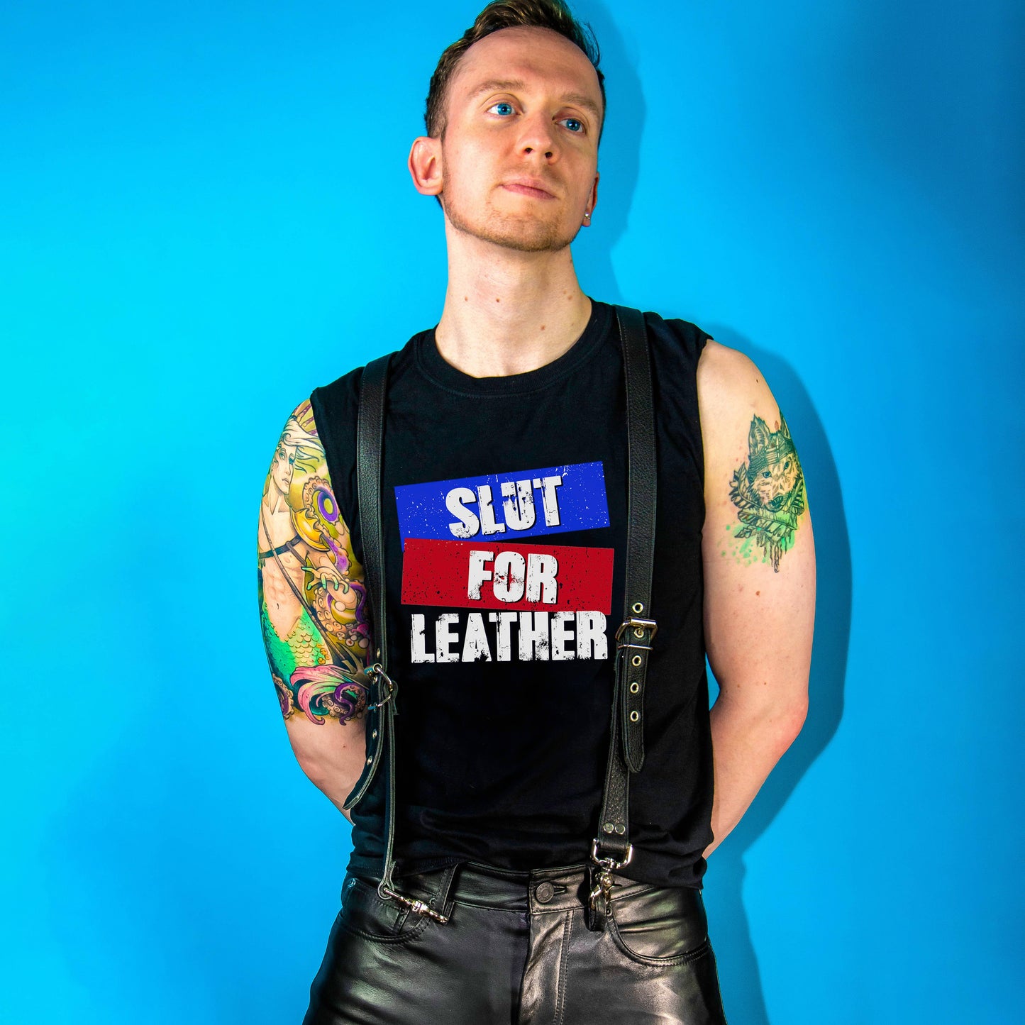 Sl*t for Leather T-shirt (Gay Queer LGBTQ)